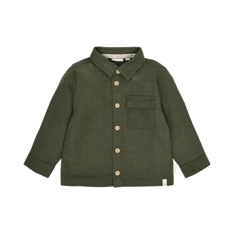 Little Dutch Overshirt Grün, Frontalansicht mit Brusttasche