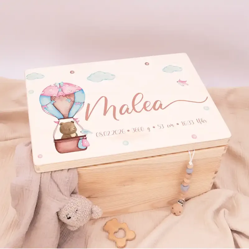 Erinnerungsbox Baby - Ballon Boho Bär