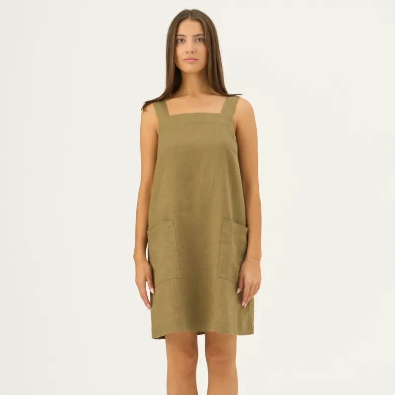Leinenkleid Fughetta, Olive Khaki