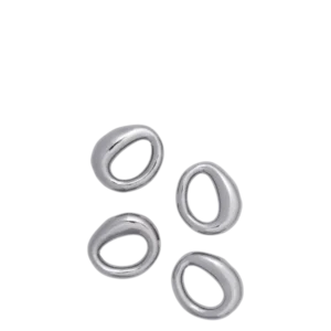Orrith Napkin Rings in silver, set of 4 with rounded organic shapes