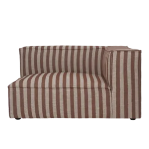 Catena Sofa Armrest Right L401 in Louisiana sand/chocolate stripes