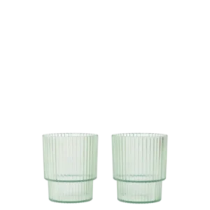 Ripple Kids Cups in tea green, set of two fluted cups