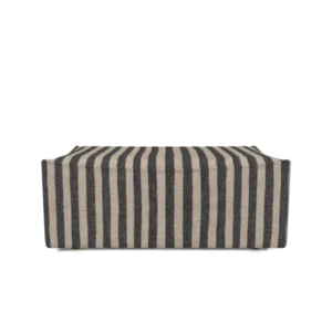 Catena Pouf Rectangular in Louisiana sand/black stripes