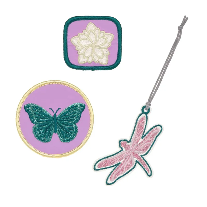 Anhänger & Patches 3er Set, Libelle