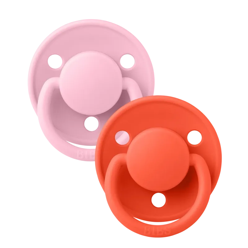 De Lux Pacifiers 2 Pack - Baby Pink/Tango