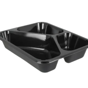 TakeAware.nl CPET tray zwart 3 vak C2227-3F 227x178x43mm