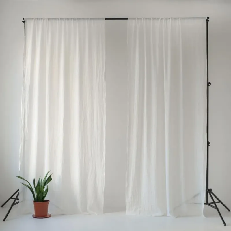 Leinen - Tagesvorhang Rod Pocket, Optical White 2er - Set - Linen Tales