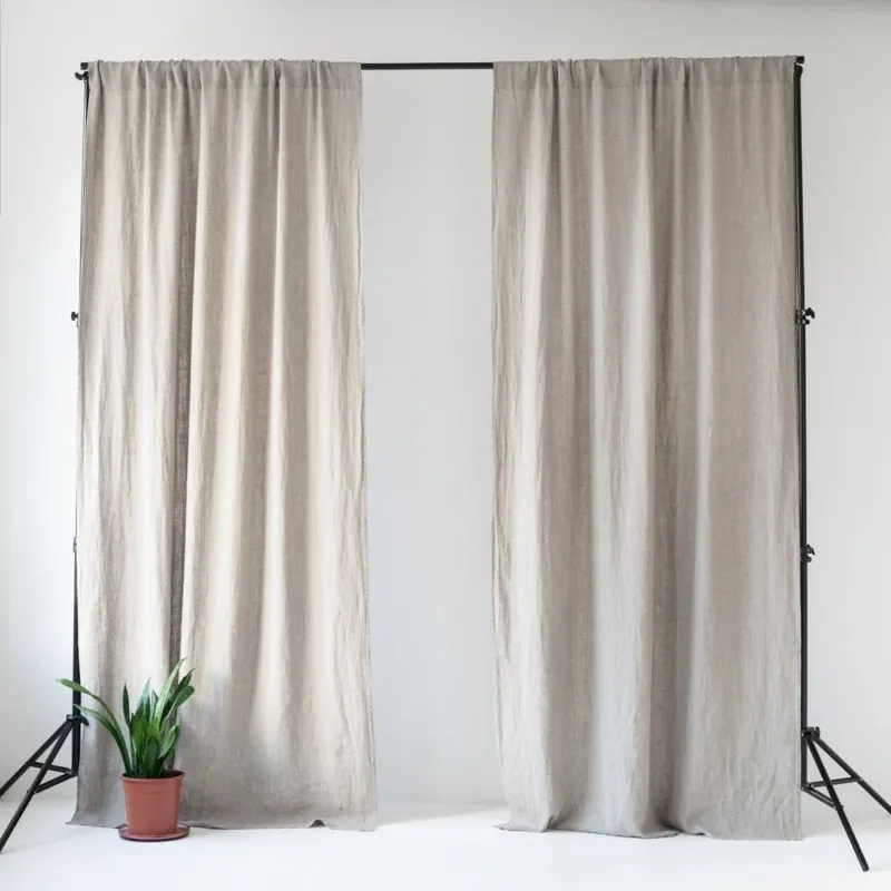 Leinen - Nachtvorhänge Rod Pocket, Natural 2er - Set - Linen Tales