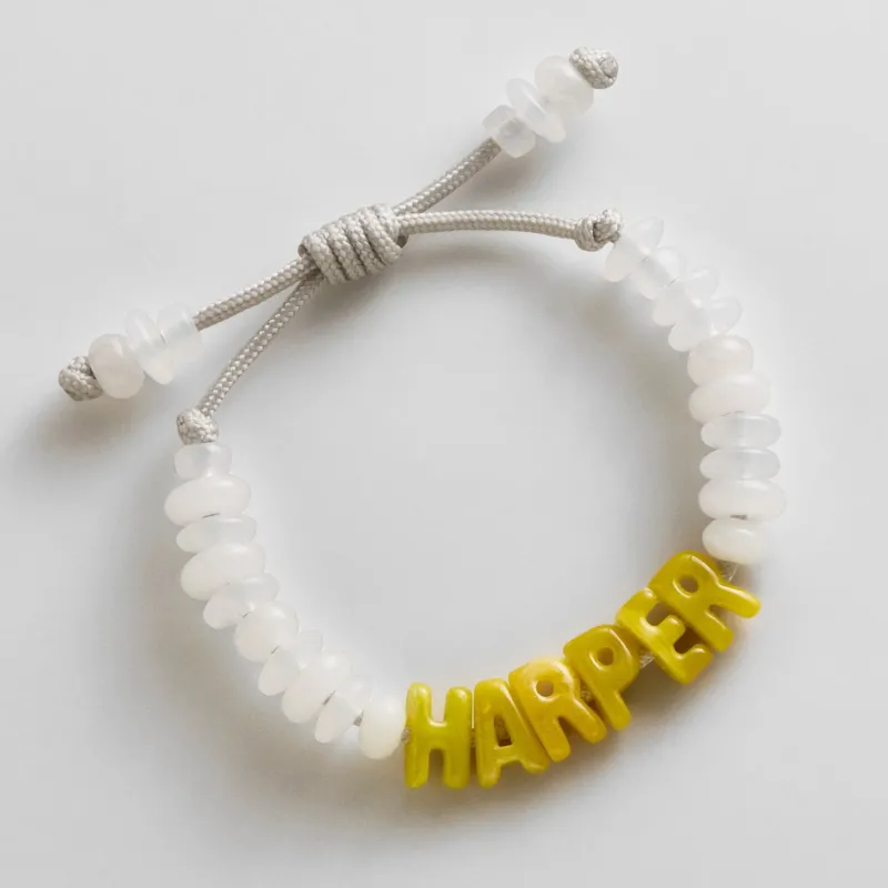 Wear Everywhere Waterproof Custom Bracelet - White Quartz/Yellow
