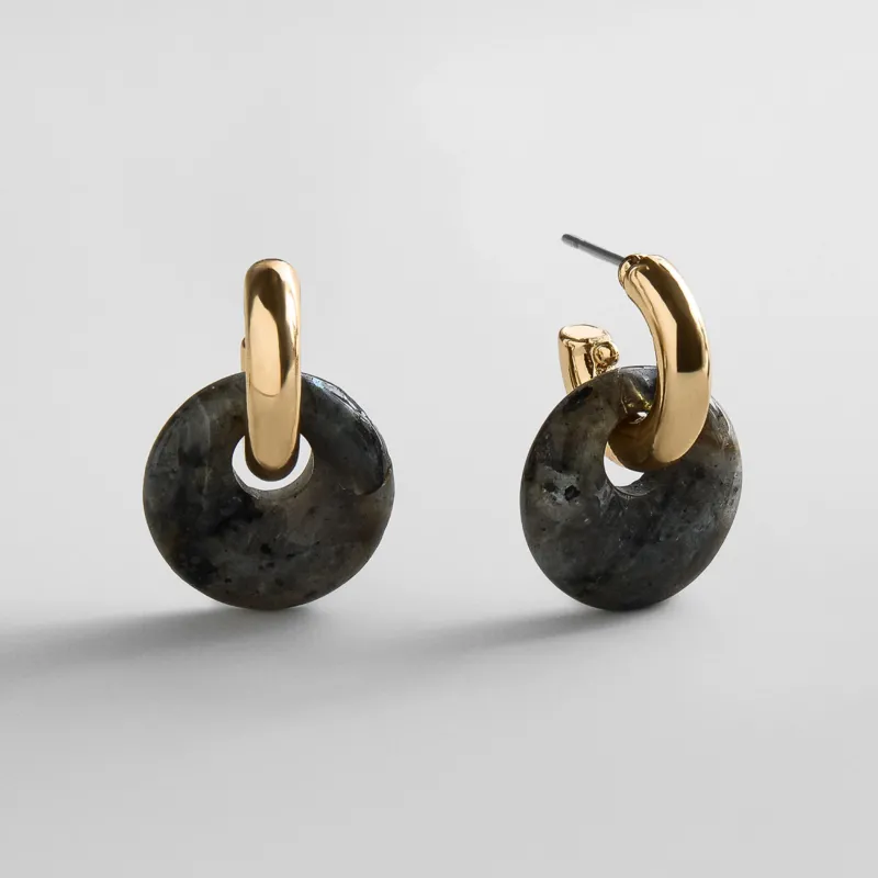 Shea Semi-Precious Drop Earrings - Grey