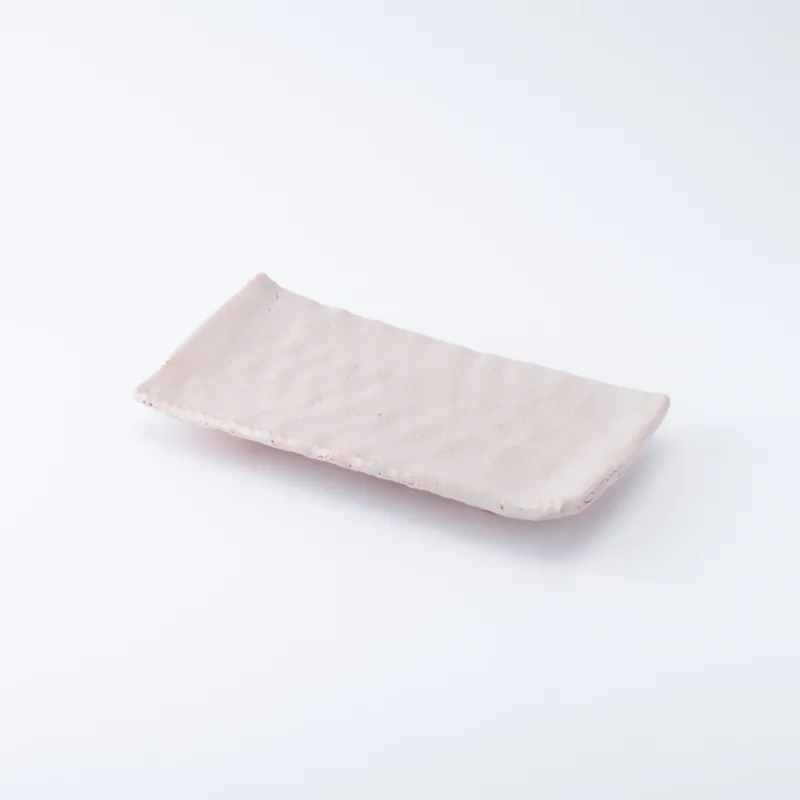 Shino Blush Footed Rectangle Dinner Plate