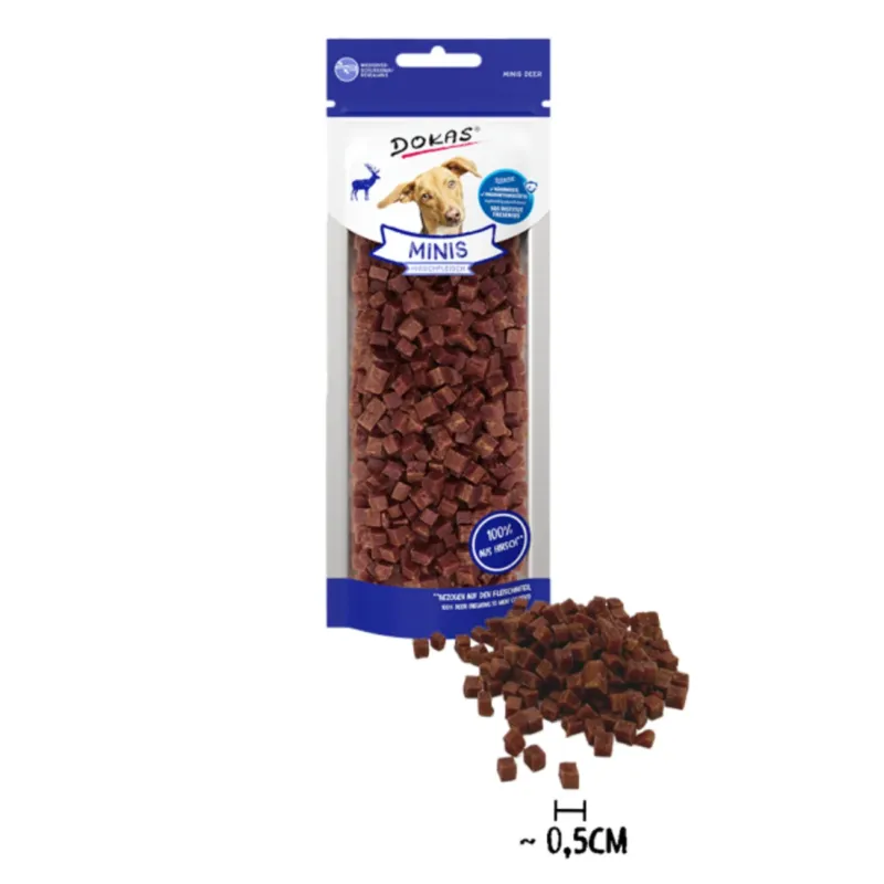 Minis Hirschfleisch - Der unwiderstehliche Hundesnack für Deinen Liebling! – 60 g, 0,5 cm