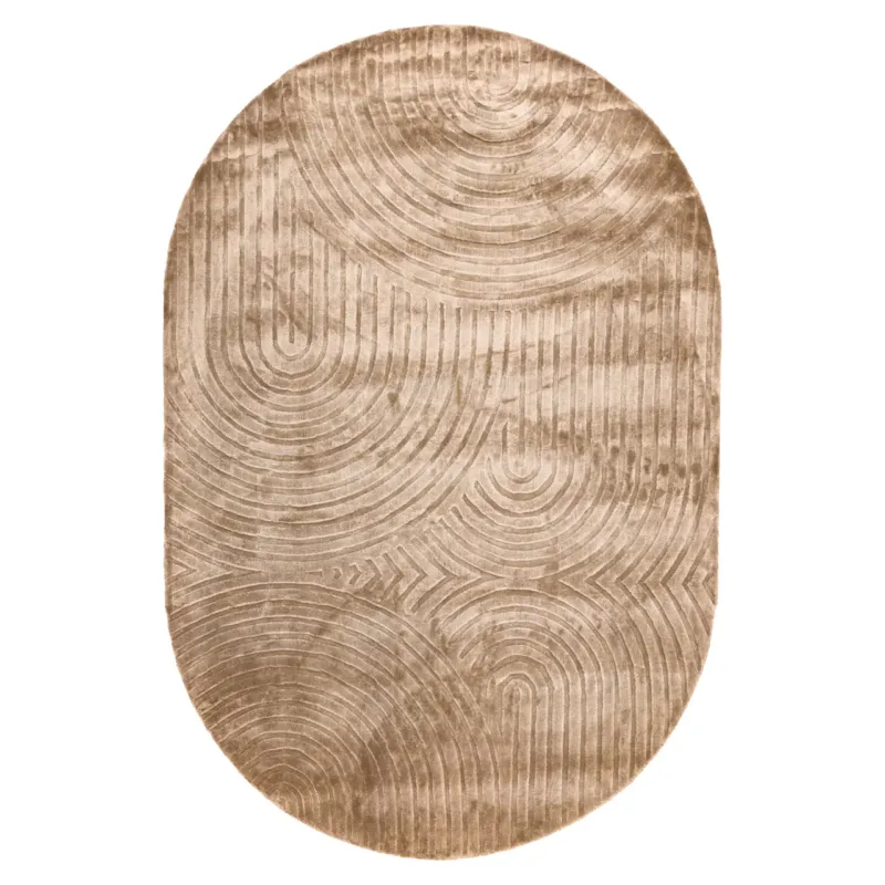 Richmond Interiors ovaler Teppich Bayon Beige | 200x300 cm