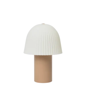 Frill Portable Lamp in rose/white with fluted domed shade