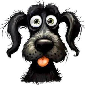 Motivtransfer 2504 Lustiger schwarzer Hund