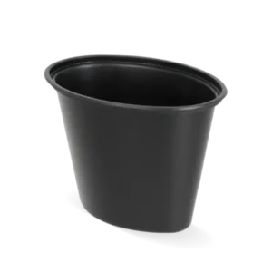 takeaware.nl Saus- en amusebakjes Ovaal sausbakje 6oz 150ml Ø95mm Zwart