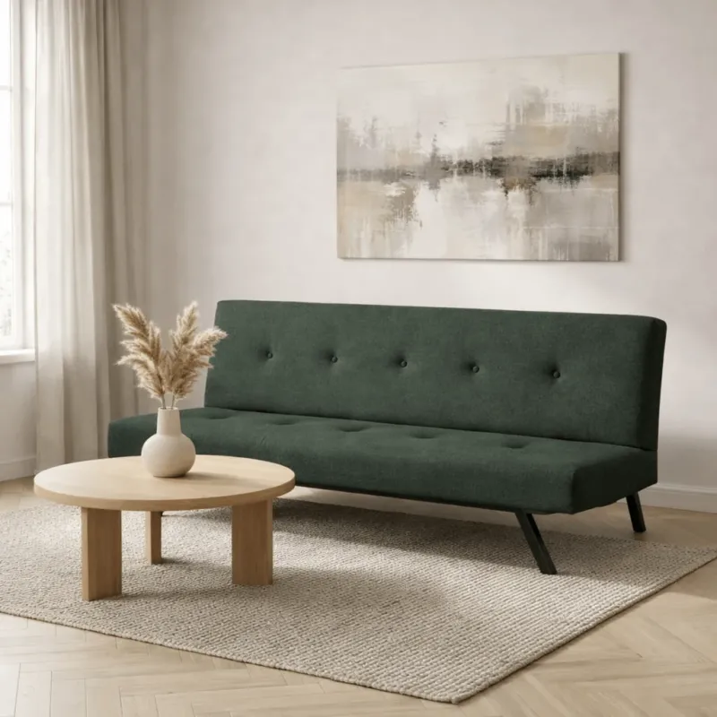 Schlafsofas - Schlafsofa Grün Stoff 3 - Sitzer - 180 cm - Ohne Armlehnen - Zoly - Dimehouse