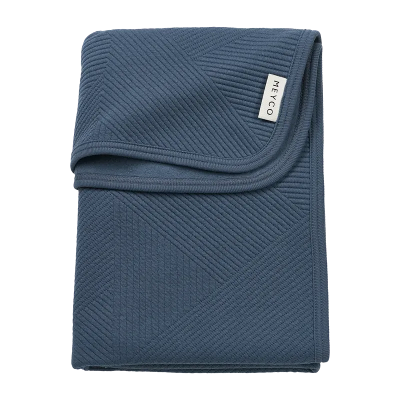 Meyco Decke gebreid jacquard flannel - Pure Indigo Pure Indigo Studio