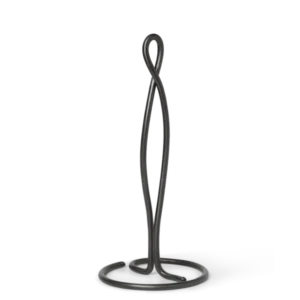 Curvature Paper Towel Holder in black brass with looped top and round base