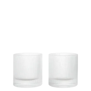 Ripple Tumbler Glasses in clear, set of 2 with ribbed surface