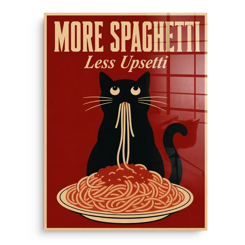 DOTCOMCANVAS Acrylglasbild More Spaghetti Less Upsetti ohne Rahmen