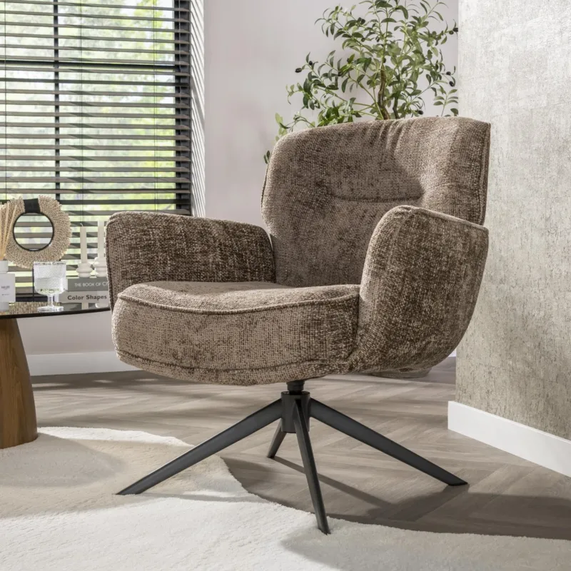 Sessel - Savona Drehsessel Hoven Rich Stoff Champagner - Dimehouse