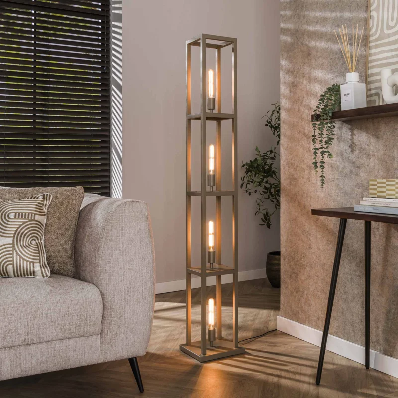 Stehleuchten - Design Stehleuchte Ardon 4 - hellbeige 160 cm - Dimehouse