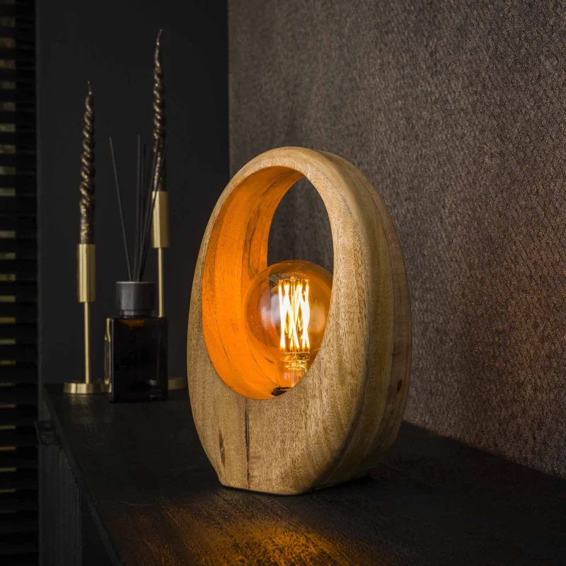 Tischlampen - Tischlampe Bio-Brenn Mangoholz 30cm - Dimehouse