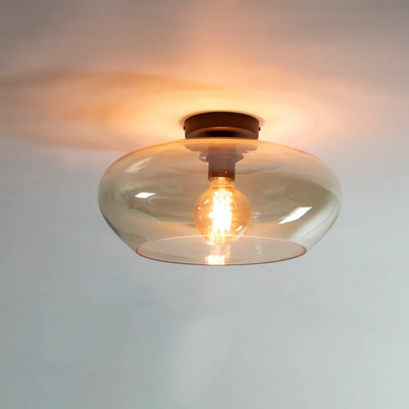 Deckenleuchten - Deckenlampe Phil 1 - helles Bernsteinglas - Dimehouse
