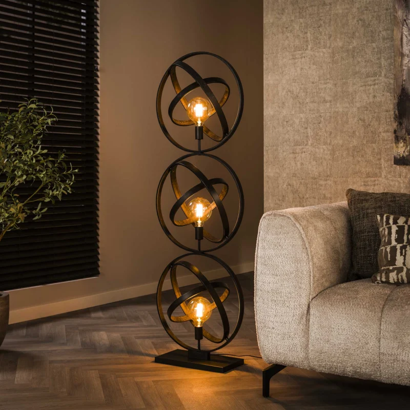Stehlampen - Stehlampe Galaxy 3 - helles Schwarz Metall - Dimehouse