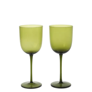 Host White Wine Glasses in moss green, set of 2