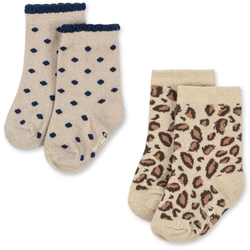 Konges Sløjd Leo/Dot 2 Pack Leo Och Dot Glitter Jacquard Strumpor