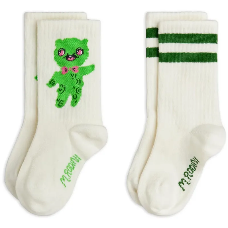 Mini Rodini Off-white Alien 2-Pack Strumpor