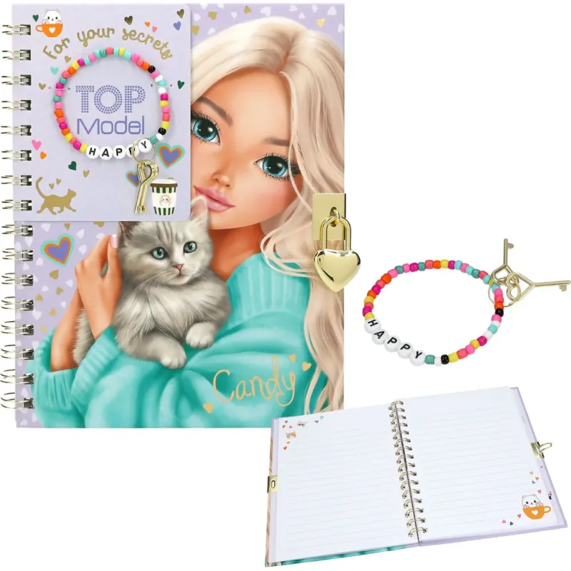 TOPModel Dagbok Med Padlock Och Bracelet
