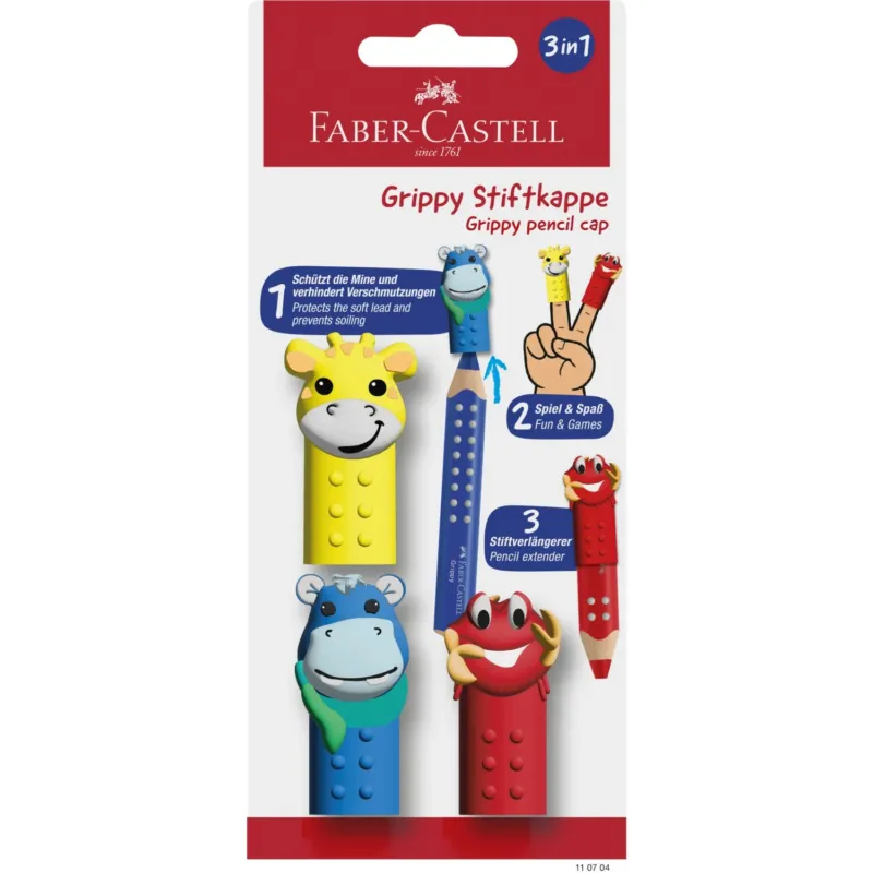 Faber-Castell Animal Caps för Grippy Crayons 3-i-1