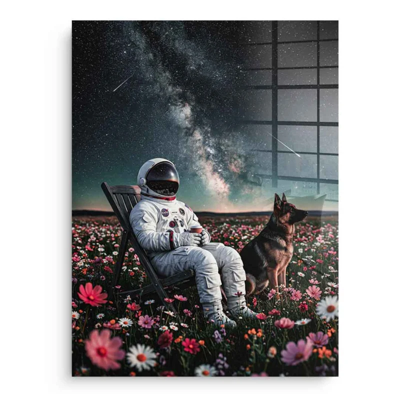 DOTCOMCANVAS® Astronaut's Silent Night Acrylglasbild – Ansicht 1