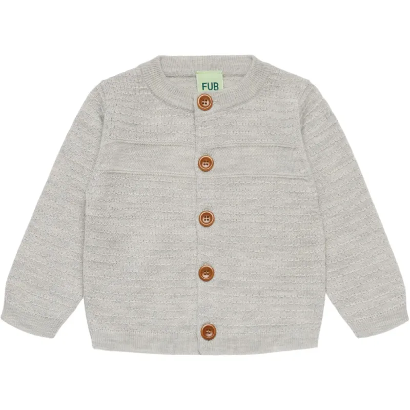 FUB Light Grey Melange Baby Cardigan