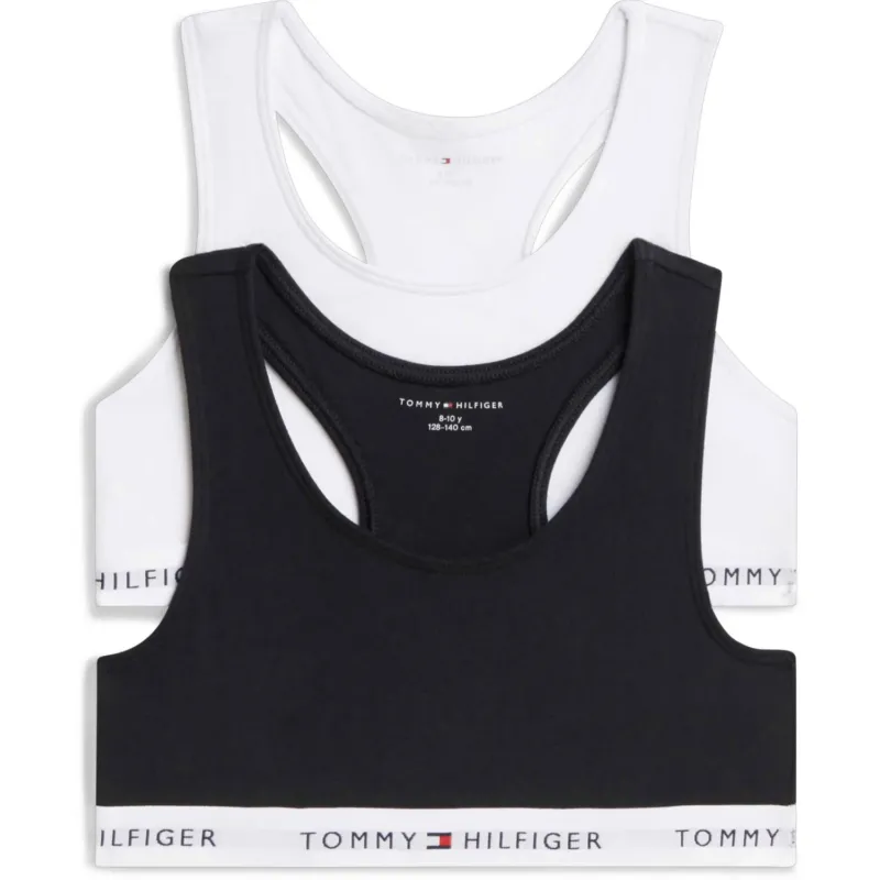 Tommy Hilfiger White / Black-Orange 2-Pack Bomull Bralette
