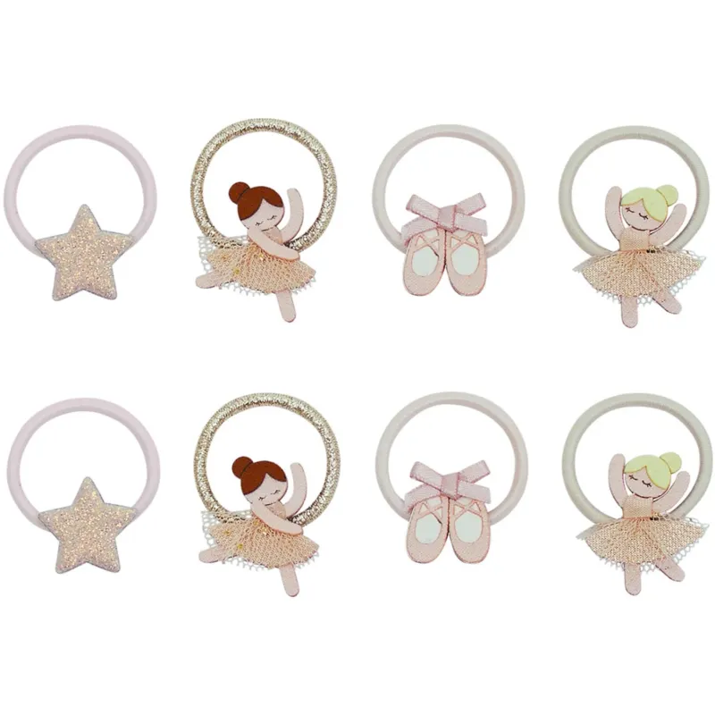 Mimi & Lula 8 Hårelastikker - Mini Ballerinaskor