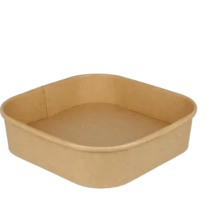 TakeAware.nl Maaltijdbakken en schalen Vierkante maaltijdbak karton 750ml Kraft 170mm