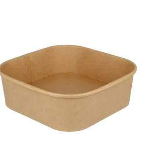 TakeAware.nl Maaltijdbakken en schalen Vierkante maaltijdbak karton 1000ml Kraft 170mm