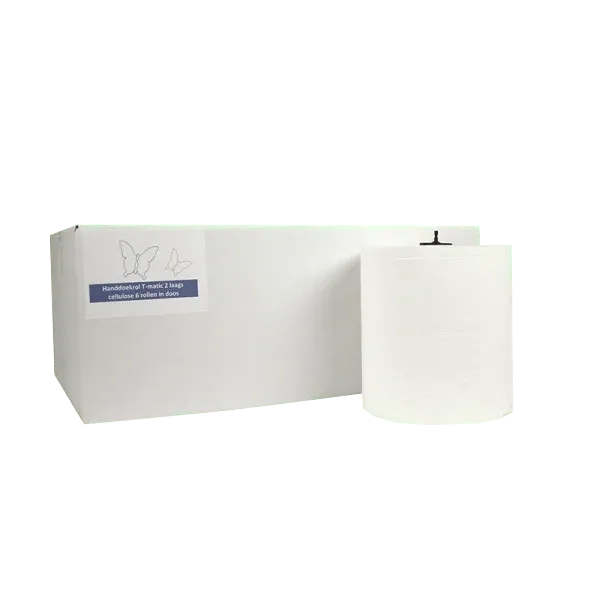 takeaware.nl Handdoek- en poetspapier Handdoekrol Matic 2 laags 6x150 meter Ø21cm 100% cellulose wit T7
