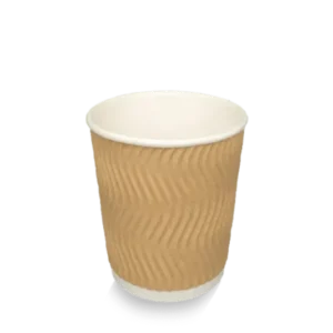 takeaware.nl Koffiebekers Kartonnen koffiebeker 230cc 8oz Ripple Kraft