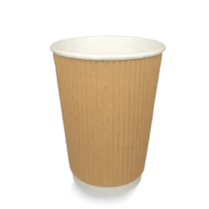 takeaware.nl Koffiebekers Kartonnen koffiebeker 360cc 12oz Ripple Kraft