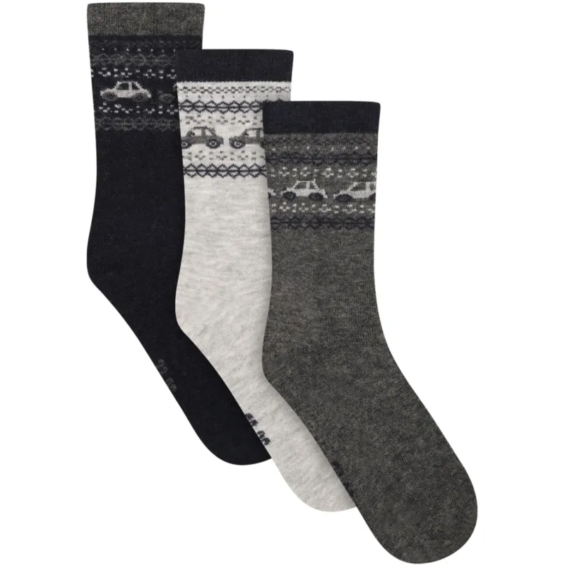 Minymo Navy Ull Strumpor (3-Pack)