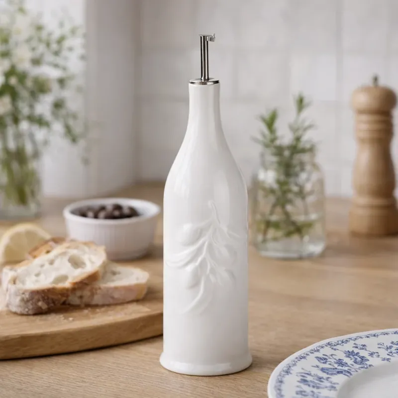 Aceitera cilíndrica de porcelana Menage La Porcellana Bianca