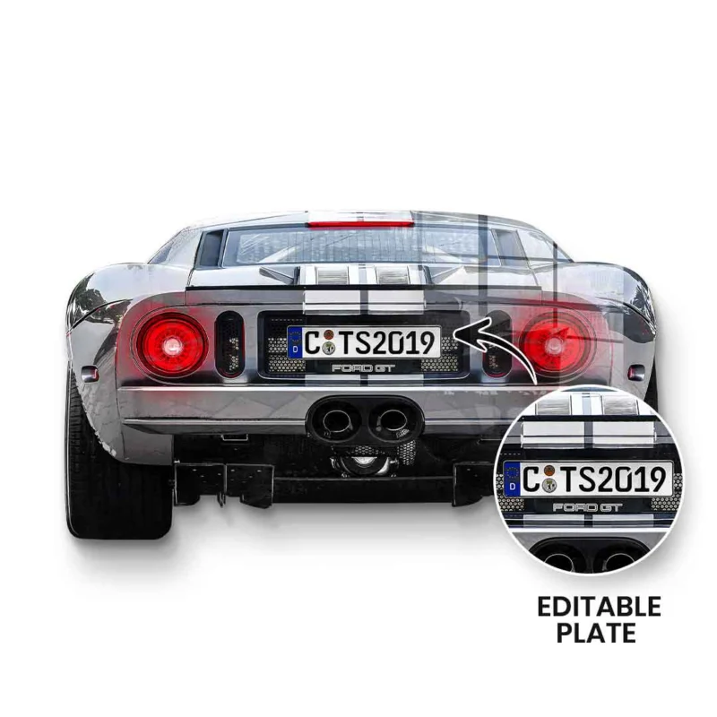 Wandskulptur Ford GT Backside - Acrylglas - Personalisierbar