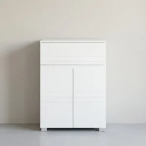 Badezimmerschrank mit Stauraum - Moderner Seitenschrank - 60x80x30 cm - Weiß