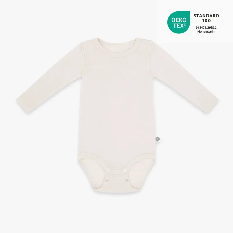 Merinowolle Langarm-Body | Essential Beige