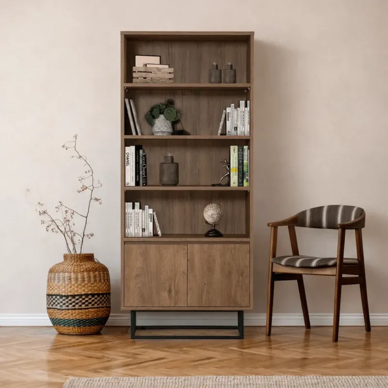 Bücherregale – Bücherregal Walnuss Melamin Rea 80x182x36 cm - Dimehouse
